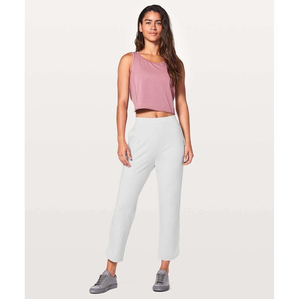 Lululemon Sz 12 Every Moment Pants 26" Vapor French Terry Travel Lounge W5BAMS